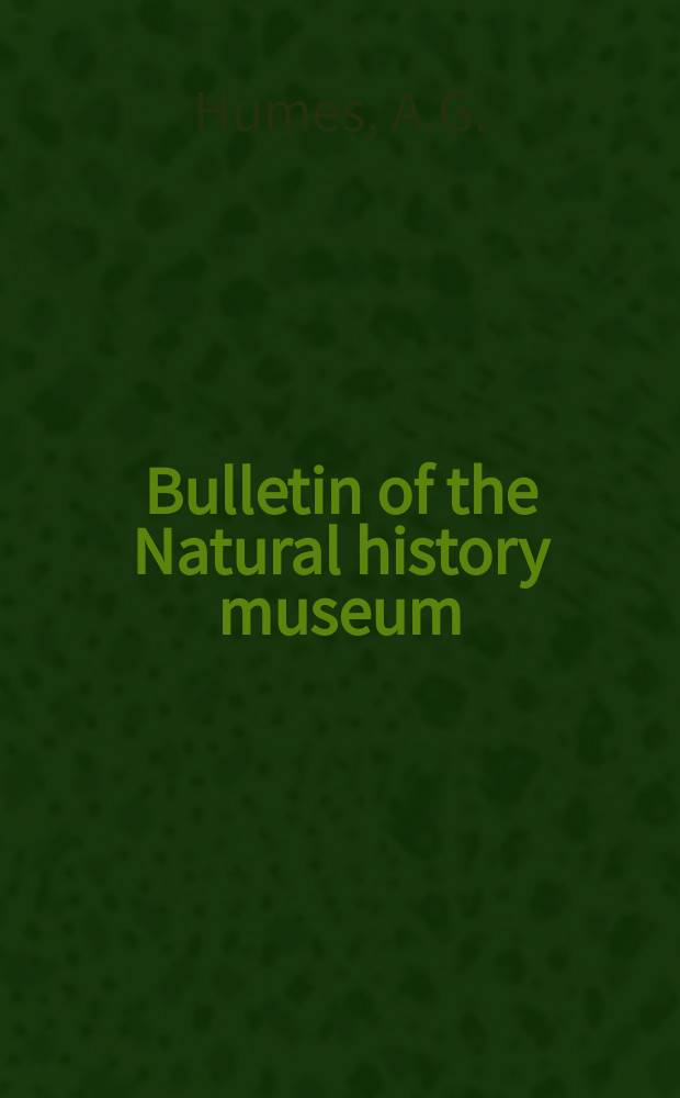 Bulletin of the Natural history museum : Formerly Bulletin of the British museum (Natural history). Vol.18, №7 : Cyclopoid copepods of the genus Kelleria (Lichomolgidea) from intertidal burrows in Madagascar