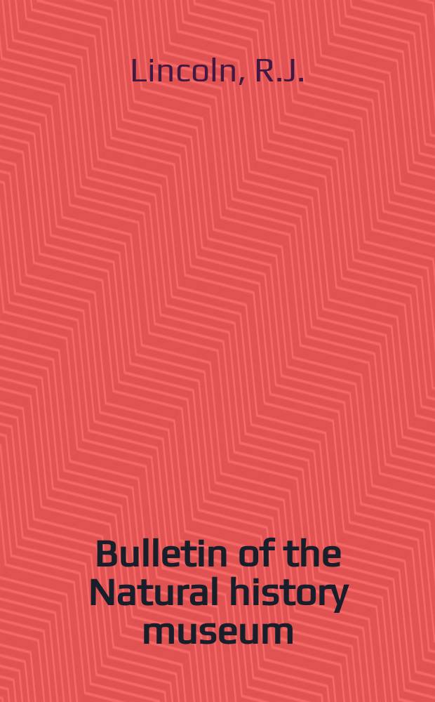 Bulletin of the Natural history museum : Formerly Bulletin of the British museum (Natural history). Vol.20, №4 : A review of the species of Hemilepistus S. Str. Budde-Lund, 1885 (Isopoda, Porcellionidae)