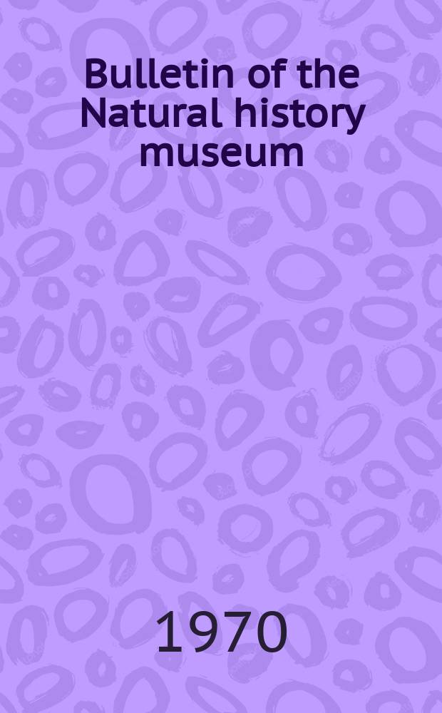 Bulletin of the Natural history museum : Formerly Bulletin of the British museum (Natural history). Vol.20, №7 : The species of Macrophtalmus (Crustacea: Brachyura) in the collections of the British museum (natural history)