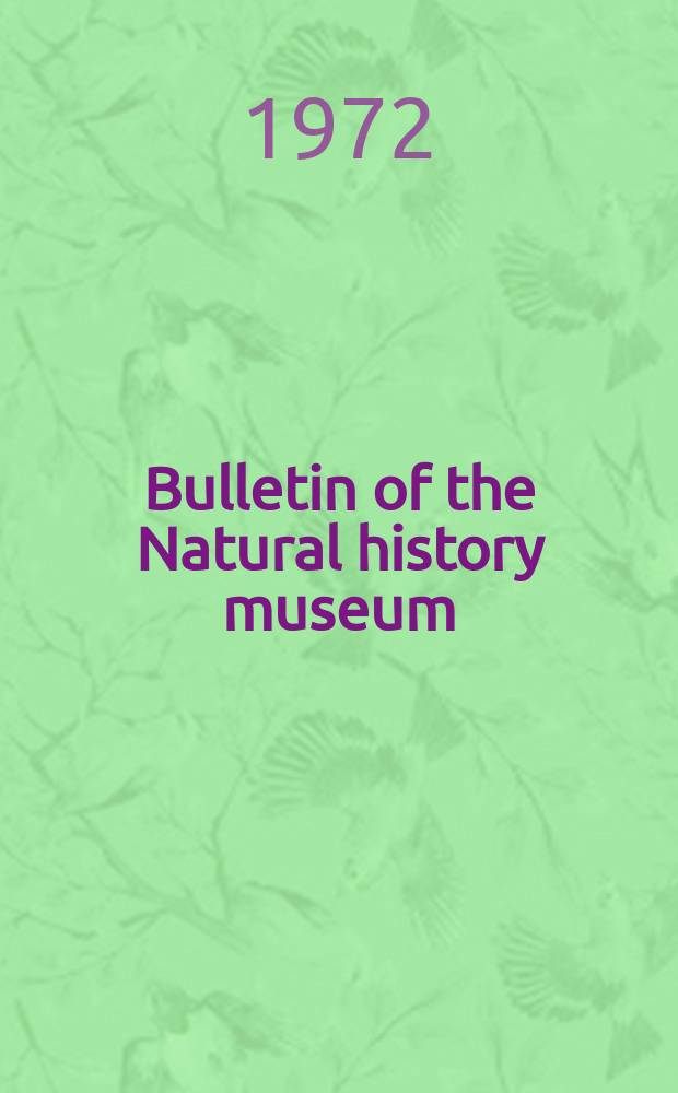 Bulletin of the Natural history museum : Formerly Bulletin of the British museum (Natural history). Vol.23, №10 : Gunong Benom expedition. 1967