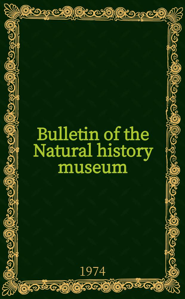 Bulletin of the Natural history museum : Formerly Bulletin of the British museum (Natural history). Vol.27, №7 : A new family, genus and species of bat (Mammalia: Chiroptera) from Thailand