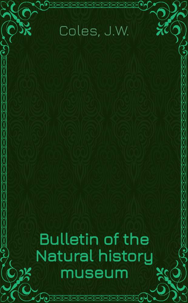 Bulletin of the Natural history museum : Formerly Bulletin of the British museum (Natural history). Vol.31, №1 : Freeliving marine nematodes from ...