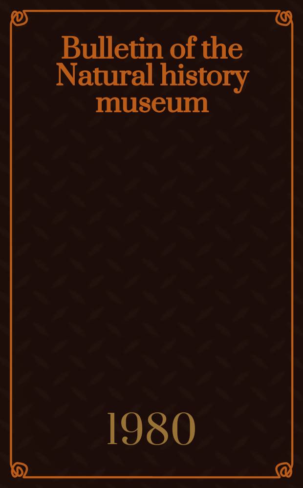 Bulletin of the Natural history museum : Formerly Bulletin of the British museum (Natural history). Vol.39, №4 : A revision of the spider genera Asemonea ...
