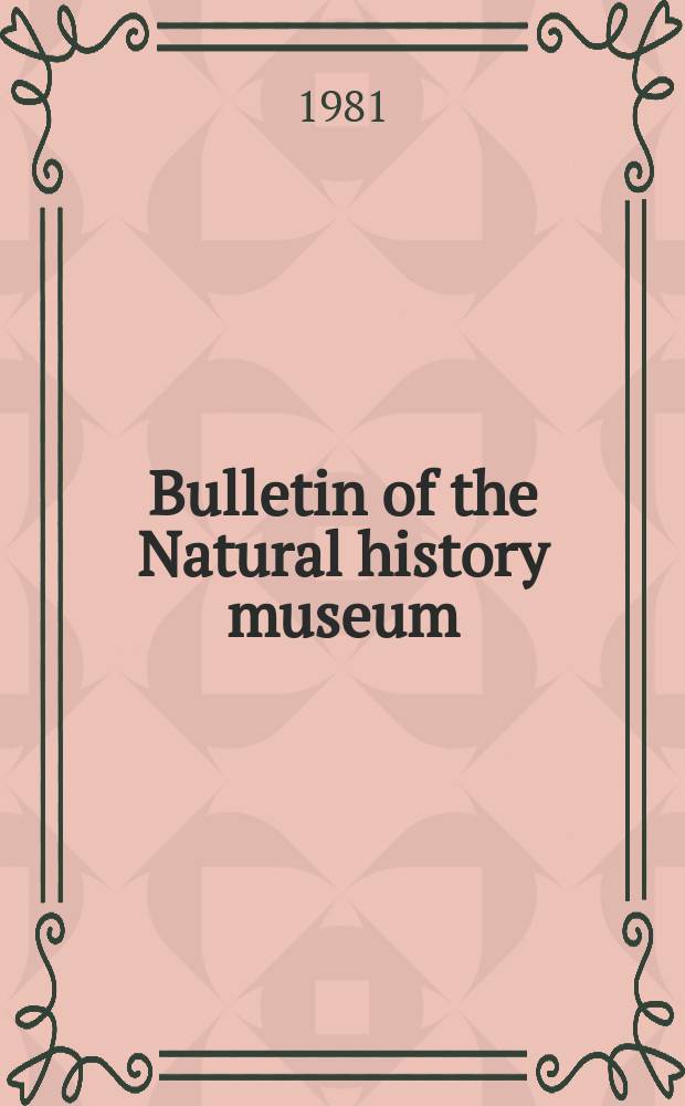 Bulletin of the Natural history museum : Formerly Bulletin of the British museum (Natural history). Vol.40, №2 : Japanese earthworms: a synopsis ...