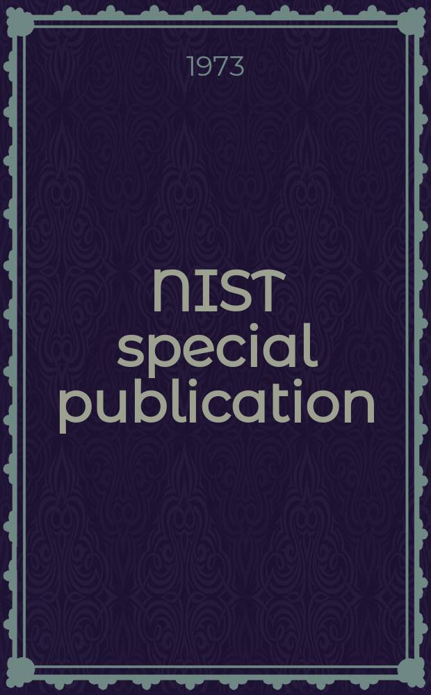 NIST special publication : USA. National bureau of standards NBS frequency and time broadcast services