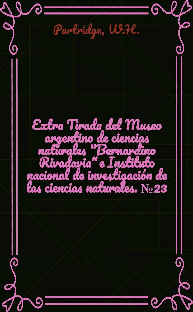 Extra Tirada del Museo argentino de ciencias naturales "Bernardino Rivadavia" e Instituto nacional de investigación de las ciencias naturales. №23 : Nota sobre la presencia de "Elacnia chiriquensis" y "Tangara cayana" en la avifauna argentina con comentarios sobre "Tangara arnaulti Berlios"