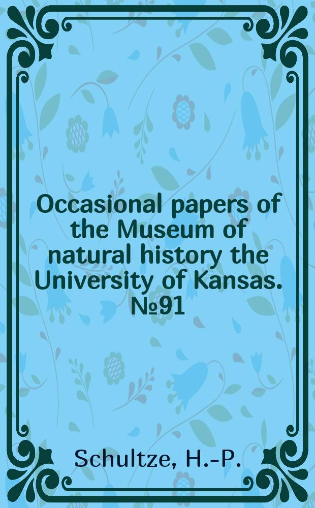 Occasional papers of the Museum of natural history the University of Kansas. №91 : A new Gymnarthrid microsaur from the lower