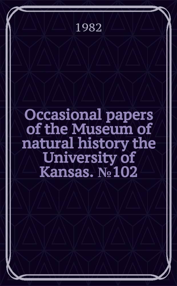 Occasional papers of the Museum of natural history the University of Kansas. №102 : Description of a new species Fundulus Julisia ...