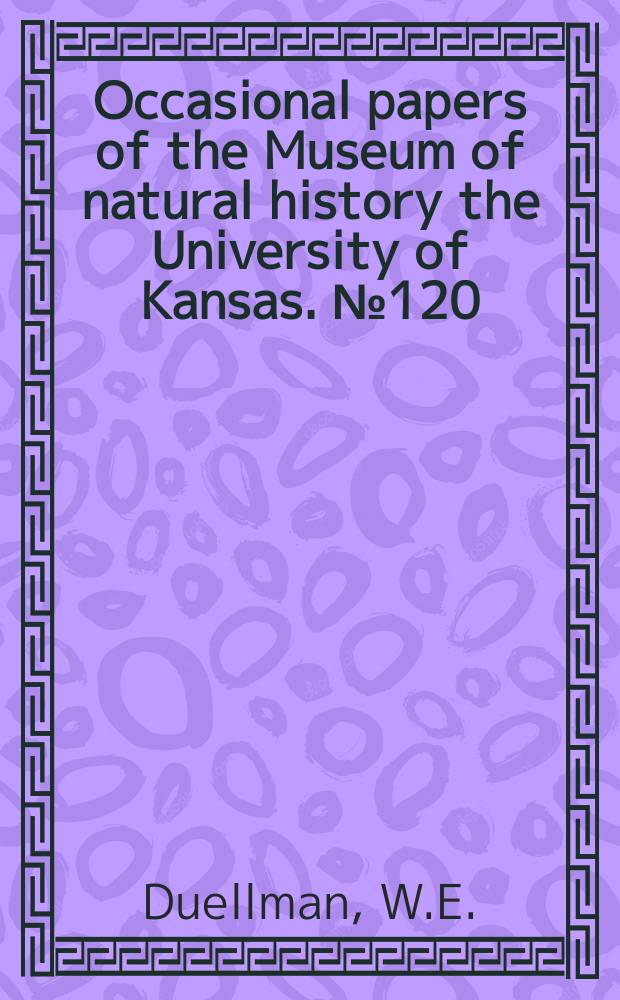 Occasional papers of the Museum of natural history the University of Kansas. №120 : A new species of marsupial