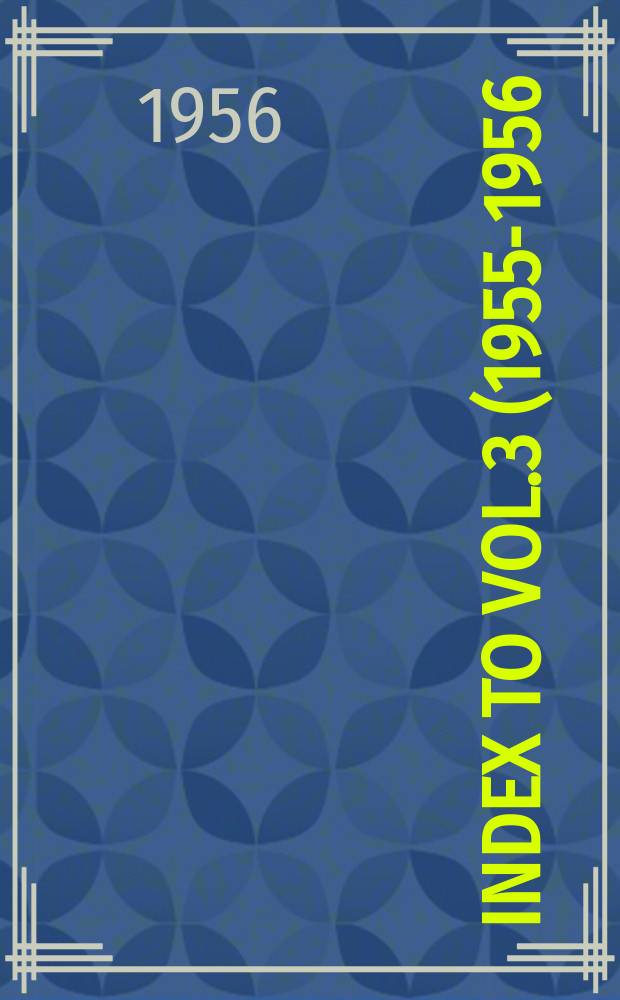 Index to Vol.3 (1955-1956)