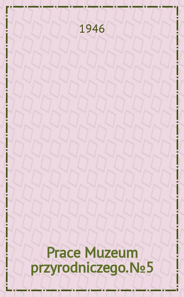 Prace Muzeum przyrodniczego. №5 : The new species of Collembola from the Alps and alpine foreland