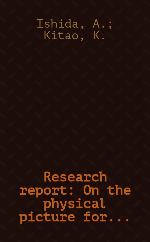 Research report : On the physical picture for ...