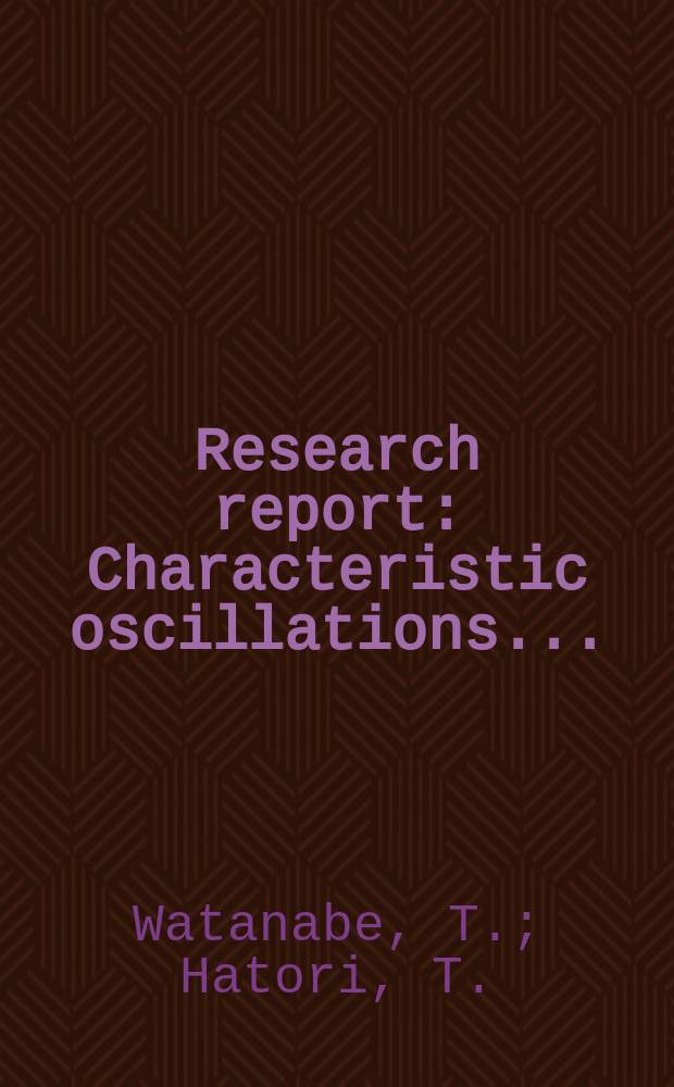 Research report : Characteristic oscillations ...