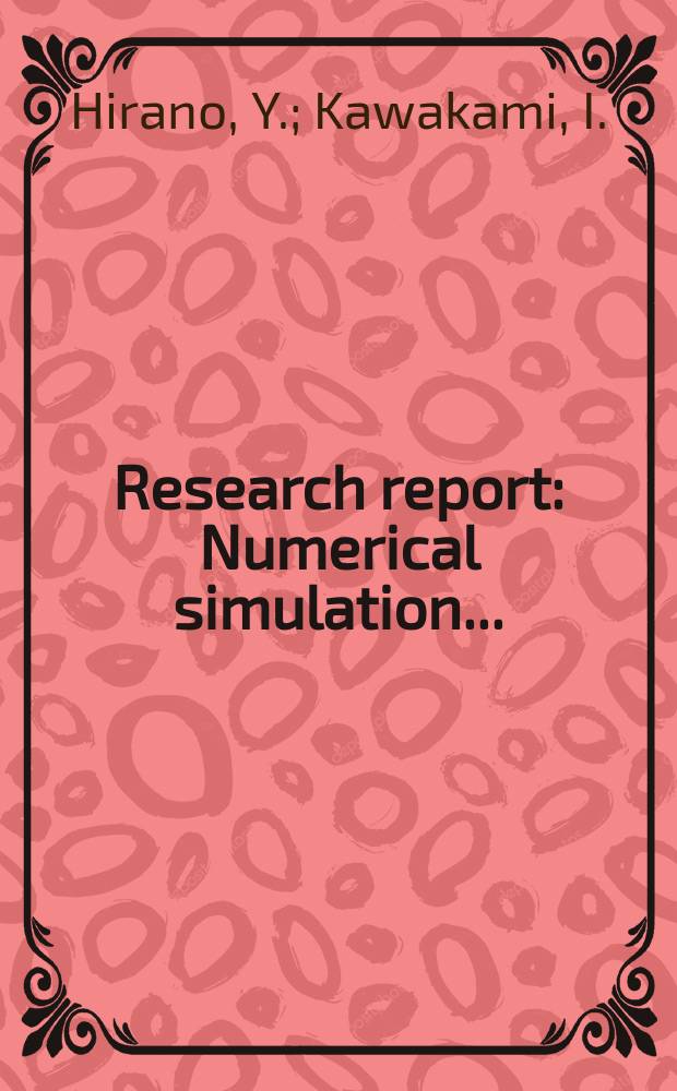 Research report : Numerical simulation ...
