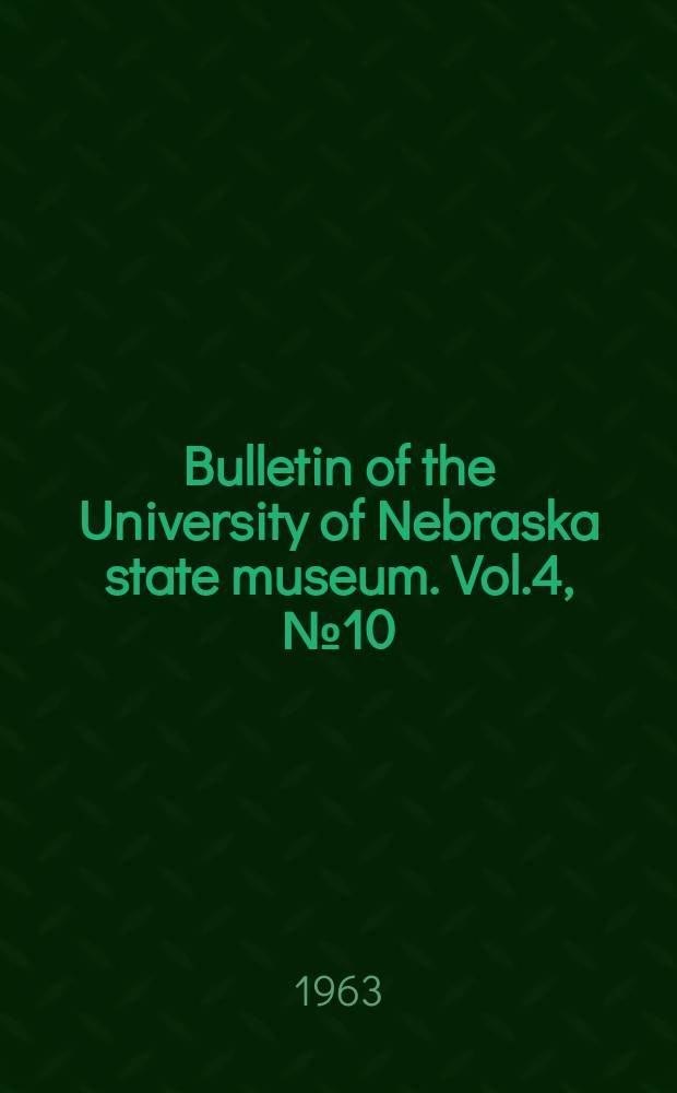 Bulletin of the University of Nebraska state museum. Vol.4, №10 : New species and records of little - known species of Melissodes from North American (Hymenoptera: Anthophoridae)