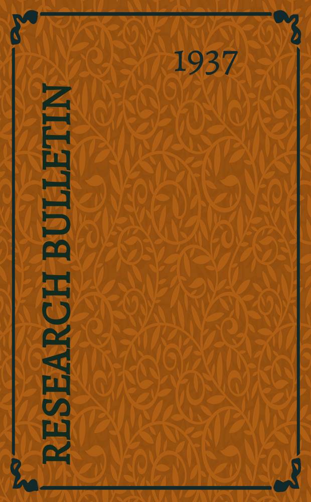 Research bulletin