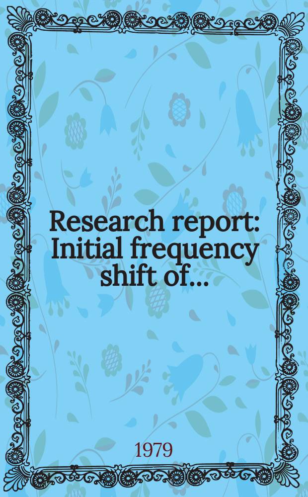 Research report : Initial frequency shift of ...