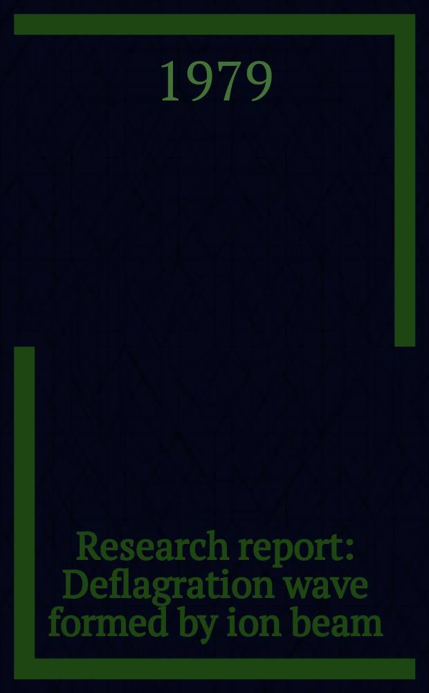 Research report : Deflagration wave formed by ion beam