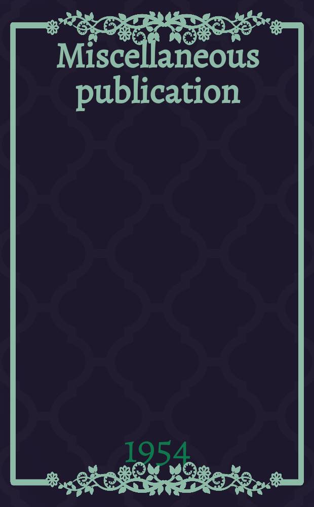 Miscellaneous publication