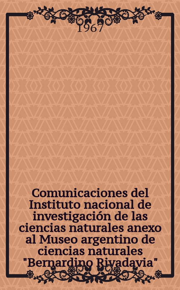 Comunicaciones del Instituto nacional de investigación de las ciencias naturales anexo al Museo argentino de ciencias naturales "Bernardino Rivadavia". T.2, №3 : Estudio preliminar sobre la presencia de bacterias en la raíz