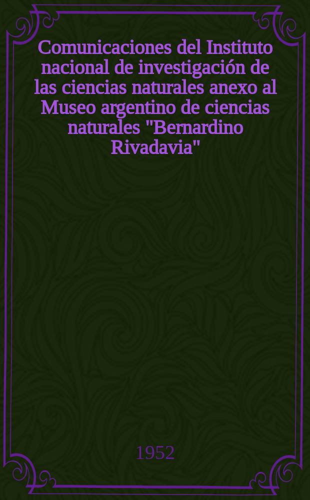 Comunicaciones del Instituto nacional de investigación de las ciencias naturales anexo al Museo argentino de ciencias naturales "Bernardino Rivadavia". T.1, №6 : Peptizacion del acido humico