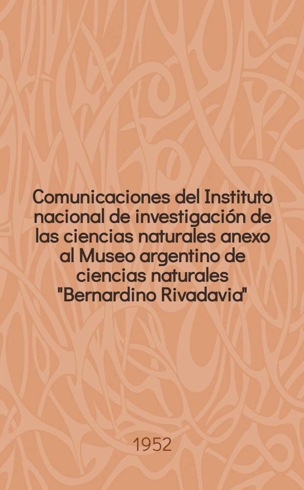 Comunicaciones del Instituto nacional de investigación de las ciencias naturales anexo al Museo argentino de ciencias naturales "Bernardino Rivadavia". T.1, №7 : Naturaleza de la influencie de las altas temperaturas sobre las propiedades adsorcionales de las arcillas