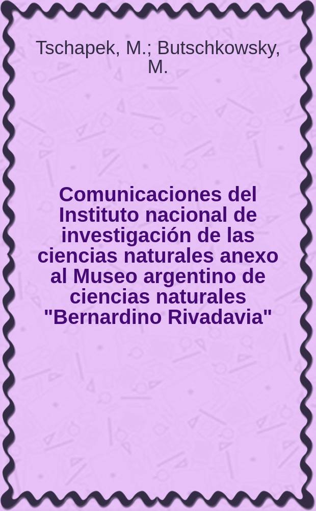 Comunicaciones del Instituto nacional de investigación de las ciencias naturales anexo al Museo argentino de ciencias naturales "Bernardino Rivadavia". T.1, №8 : Contribución al problema del origen de la doble capa eléctrica en los minerales arcillosos