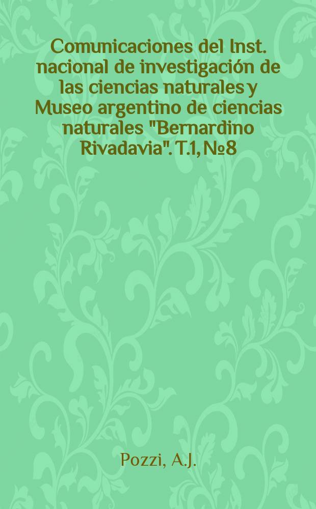 Comunicaciones del Inst. nacional de investigación de las ciencias naturales y Museo argentino de ciencias naturales "Bernardino Rivadavia". T.1, №8 : Descripción del alotipo de "Syngnathus folletti" Herald, 1942