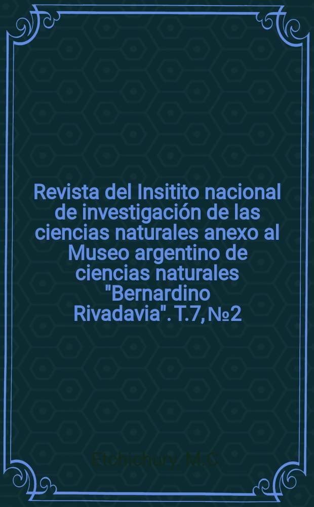 Revista del Insitito nacional de investigación de las ciencias naturales anexo al Museo argentino de ciencias naturales "Bernardino Rivadavia". T.7, №2 : Las arenas de la costa de la Republica Oriental del Uruguay