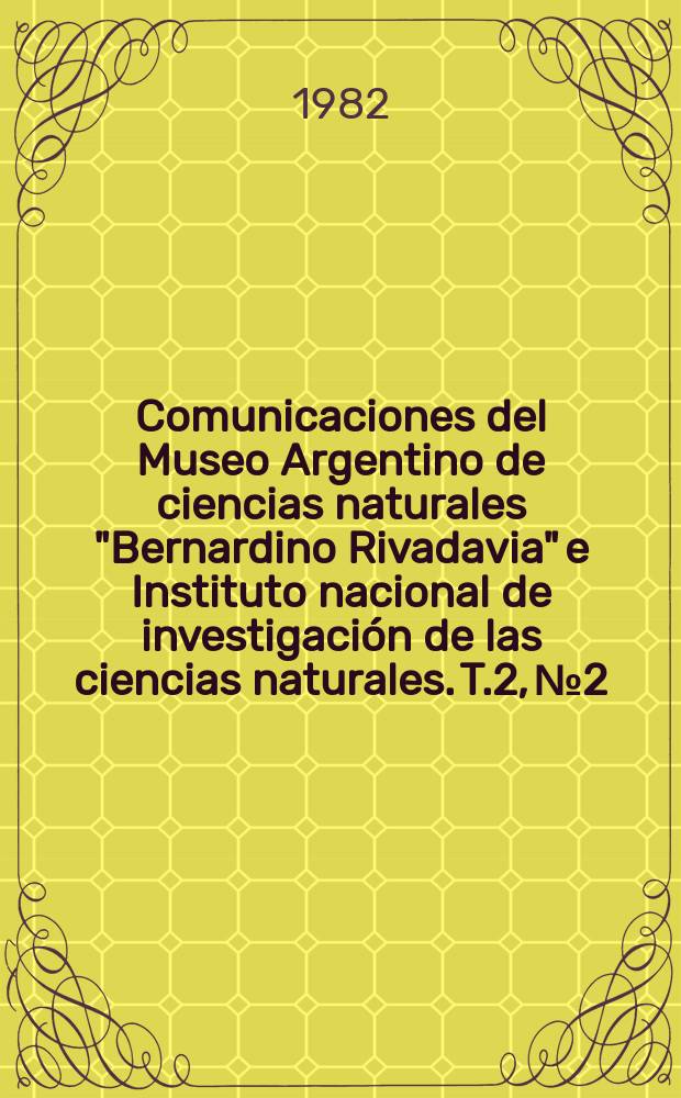 Comunicaciones del Museo Argentino de ciencias naturales "Bernardino Rivadavia" e Instituto nacional de investigación de las ciencias naturales. T.2, №2 : Una nueva especie de Gastromermis...