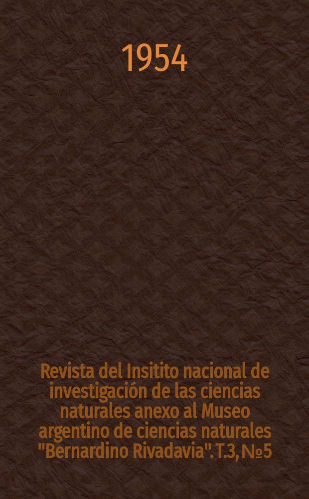Revista del Insitito nacional de investigación de las ciencias naturales anexo al Museo argentino de ciencias naturales "Bernardino Rivadavia". T.3, №5 : Algunas arcillas de la Republica Argentina