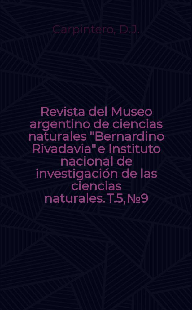 Revista del Museo argentino de ciencias naturales "Bernardino Rivadavia" e Instituto nacional de investigación de las ciencias naturales. T.5, №9 : Revisión del genero Pothea Amyot y Serville...