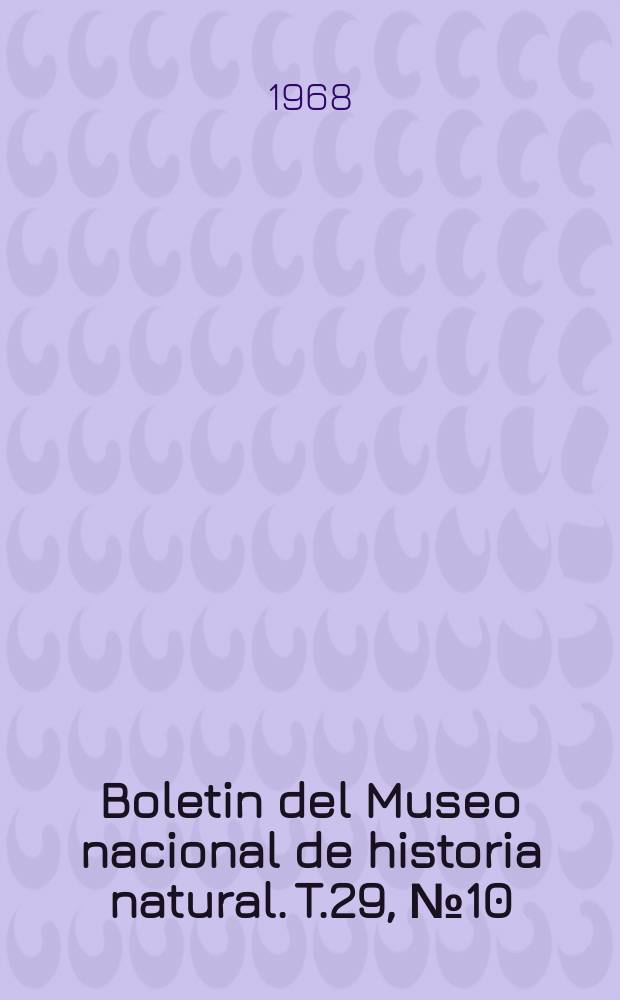 Boletin del Museo nacional de historia natural. T.29, №10 : Clave para géneros de Anthophoridae