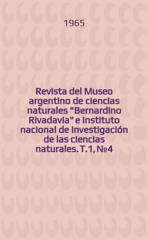 Revista del Museo argentino de ciencias naturales "Bernardino Rivadavia" e Instituto nacional de investigación de las ciencias naturales. T.1, №4 : Salticidae (Araneae) formiciformes
