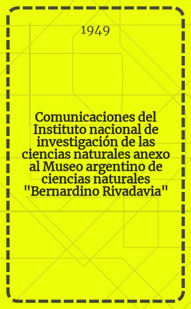 Comunicaciones del Instituto nacional de investigación de las ciencias naturales anexo al Museo argentino de ciencias naturales "Bernardino Rivadavia". T.1, №5 : Algunas proposiciones sobre nomenclatura mineralogica