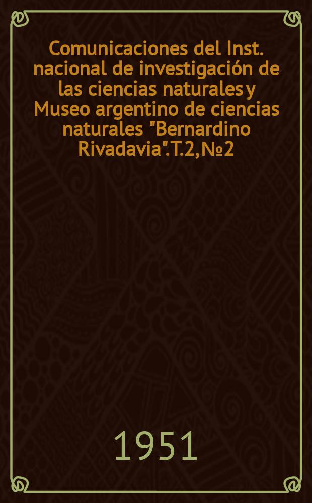 Comunicaciones del Inst. nacional de investigación de las ciencias naturales y Museo argentino de ciencias naturales "Bernardino Rivadavia". T.2, №2 : Orophodon Amegh