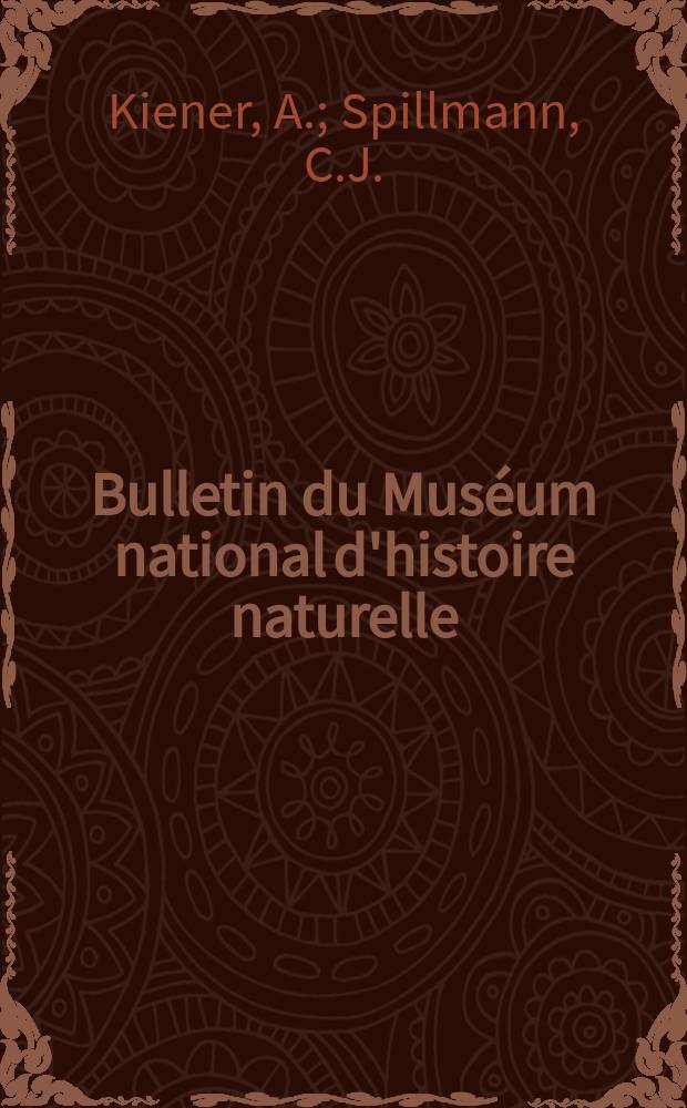Bulletin du Muséum national d'histoire naturelle : Réunion des naturalistes du muséum. Série 3, № 55 : Note complémentaire a l'étude systématique et écologique d'Atherina boyeri Risso (Poissons, Cyprinidae) dans sa zone de ddispersion actuelle. Sur une collection de poissons (Cyprinidae, Poecilidae) recueillis dans le sud-est de l'Iran