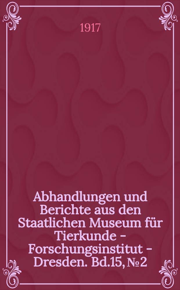 Abhandlungen und Berichte aus den Staatlichen Museum für Tierkunde - Forschungsinstitut - Dresden. Bd.15, №2 : Eine völkerkundliche Sammlung von den europäischen Samojeden
