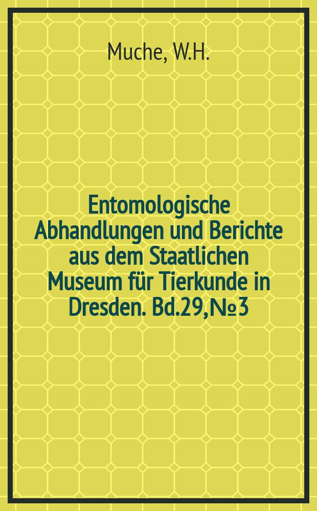 Entomologische Abhandlungen und Berichte aus dem Staatlichen Museum für Tierkunde in Dresden. Bd.29, №3 : Die Lamellicornia meiner Bulgarienausbeute (Coleoptera)