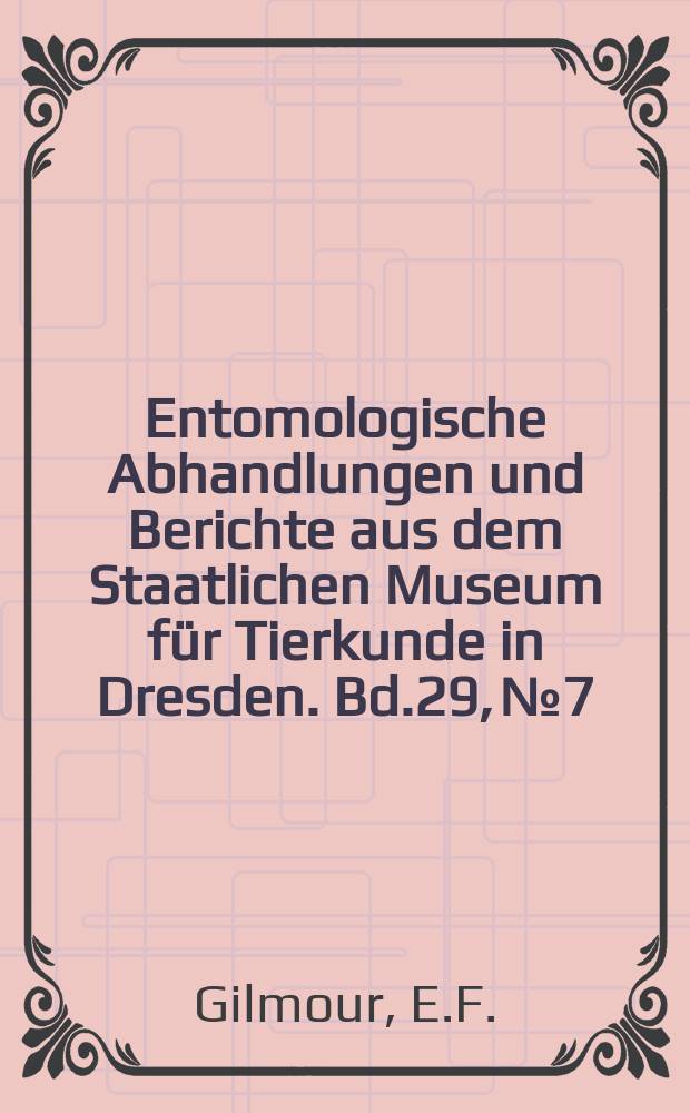 Entomologische Abhandlungen und Berichte aus dem Staatlichen Museum für Tierkunde in Dresden. Bd.29, №7 : Revision of the Batocerini
