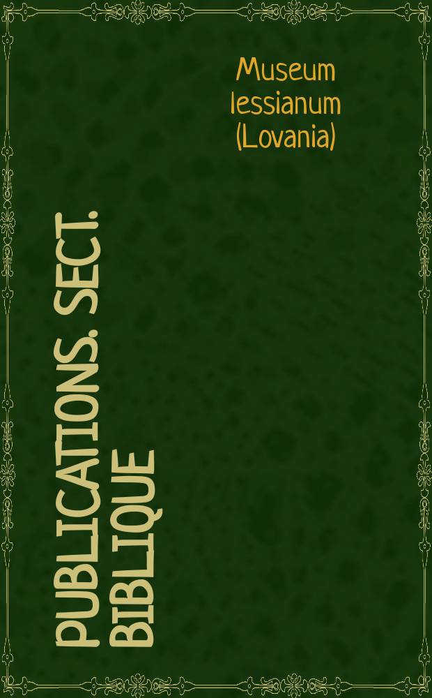 [Publications]. Sect. biblique