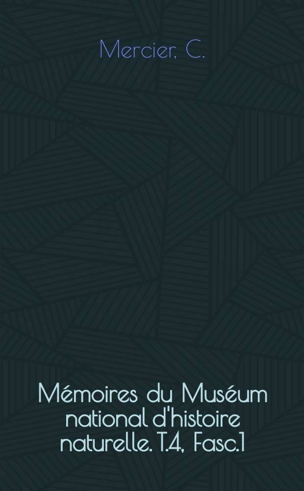 Mémoires du Muséum national d'histoire naturelle. T.4, Fasc.1 : Synthèse de produits naturels dérives du noyau diméthyl - 2,2 chromène