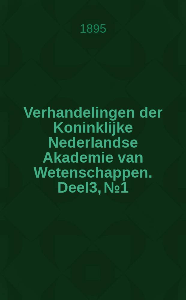 Verhandelingen der Koninklijke Nederlandse Akademie van Wetenschappen. Deel3, №1 : Over de samenstelling, het voorkomen, en de vorming van Sideroze (witte klein) en van Vivianiet in de onderste darglaag der hoogvenen van Zuidoost Drenthe