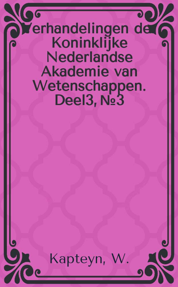 Verhandelingen der Koninklijke Nederlandse Akademie van Wetenschappen. Deel3, №3 : Over de merkwaardige punten van den driehoek
