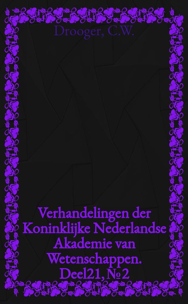 Verhandelingen der Koninklijke Nederlandse Akademie van Wetenschappen. Deel21, №2 : The micro fauna of the Aquitania - Burdigalian of Southwestern France