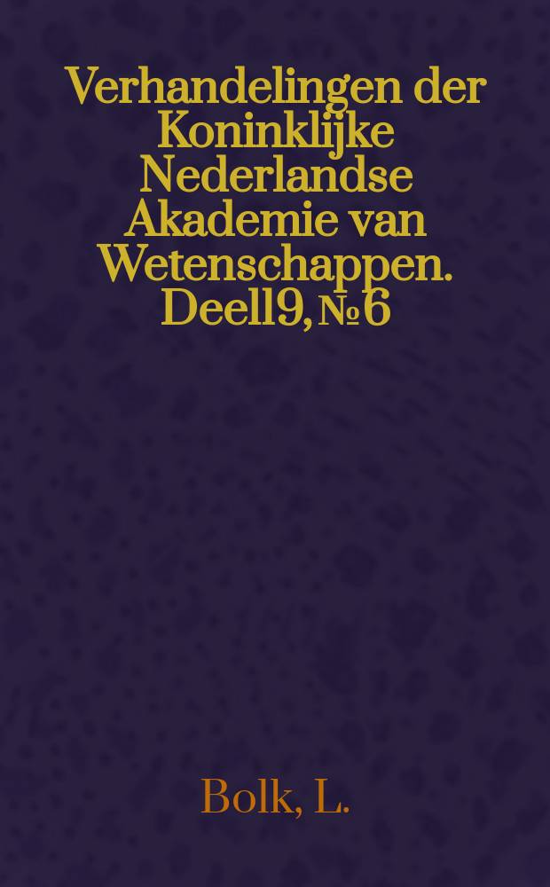 Verhandelingen der Koninklijke Nederlandse Akademie van Wetenschappen. Deel19, №6 : Anatomische Bemerkungen über einen Fetus von Elephas africanus