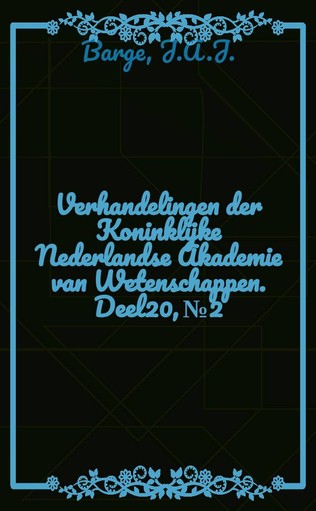 Verhandelingen der Koninklijke Nederlandse Akademie van Wetenschappen. Deel20, №2 : Probleme im Kranio - Vertebralgebiet