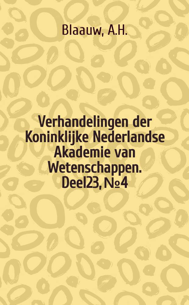 Verhandelingen der Koninklijke Nederlandse Akademie van Wetenschappen. Deel23, №4 : The results of the temperature during flower-formation for the whole hyacinth