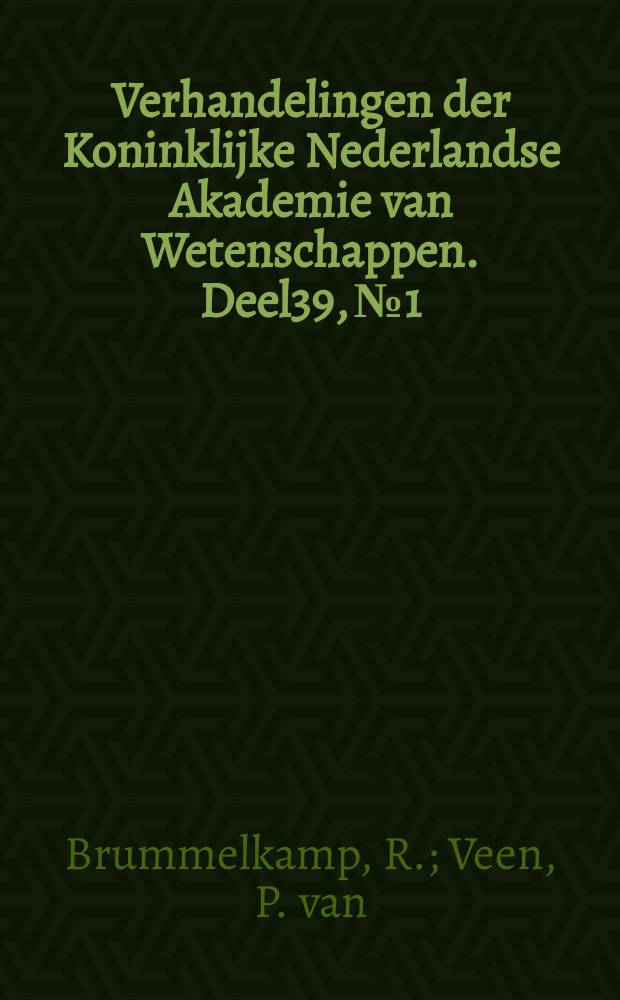 Verhandelingen der Koninklijke Nederlandse Akademie van Wetenschappen. Deel39, №1 : The distribution of the nervous volume in the neo-cortex