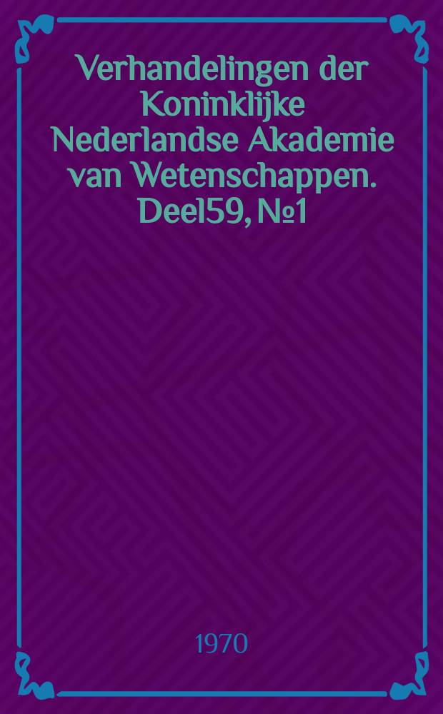 Verhandelingen der Koninklijke Nederlandse Akademie van Wetenschappen. Deel59, №1 : The sea - grasses of the world